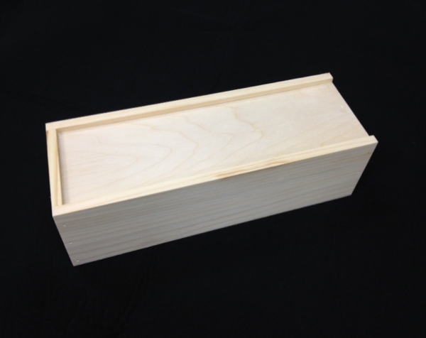 Solid side top wood box with lid fully closed